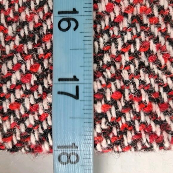 Ann Taylor Loft A-Line Mini Skirt Womens 8 Red Tweed Wool Blend Academia Preppy - Picture 12 of 13
